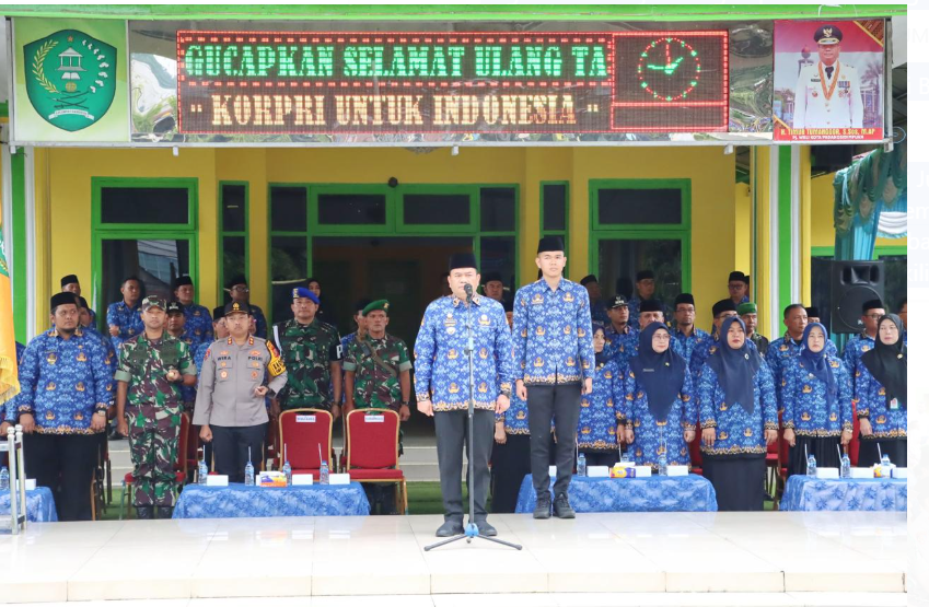 Memperingati HUT Korpri ke-53  Kapolres PSP bersama Forkopimda Hadiri Upacara bendera