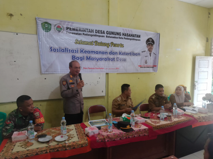 Kapolsek Batunadua hadiri   Sosialisasi Keamanan dan Ketertiban Masyarakat