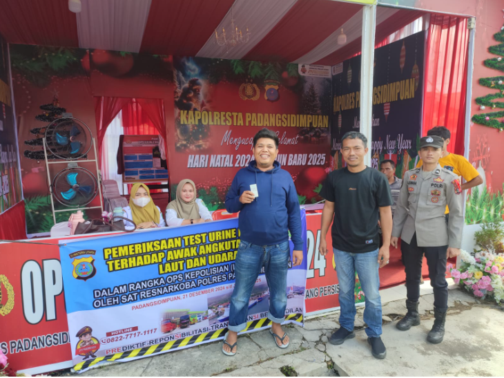 Nataru, Polres PSP Laksanakan Tes Urine Bagi Sopir 