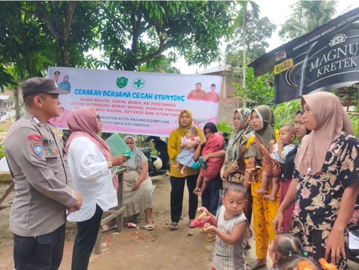 Cegah Stunting Sejak Dini, Bhabinkamtibmas Polsek Batunadua Lakukan Pendampingan 