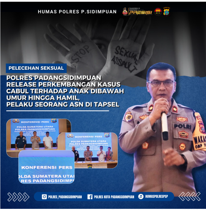 Polres Padangsidimpuan Release perkembangan kasus Cabul terhadap Anak dibawah Umur hingga Hamil  pel