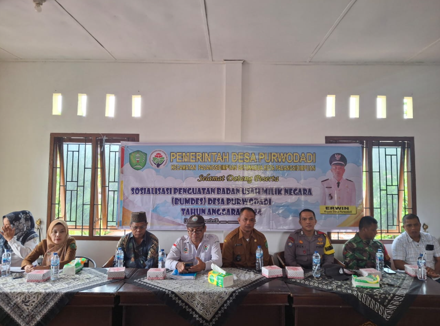 Bhabinkamtibmas polsek Batunadua  Hadiri Sosialisasi BUMDES di Purwodadi 