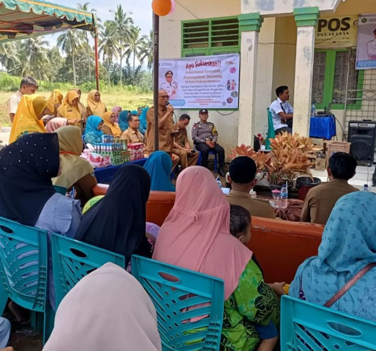 Bhabinkamtibmas Polsek Batunadua Hadir di Acara Intervensi Serentak Pencegahan Stunting di Desa Simi