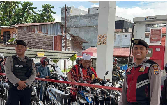 Sat Samapta Polres Padangsidimpuan Patroli SPBU, Cegah Gangguan Kamtibmas