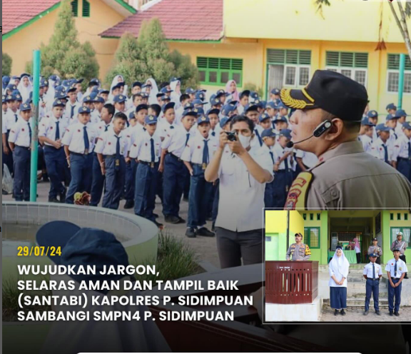 Wujudkan jargon, selaras aman dan tampil baik (Santabi) Kapolres PSP Sambangi SMPN 4