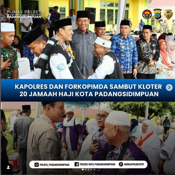 Kapolres dan Forkopimda Sambut Kloter 20 Jamaah Haji Kota Padangsidimpuan