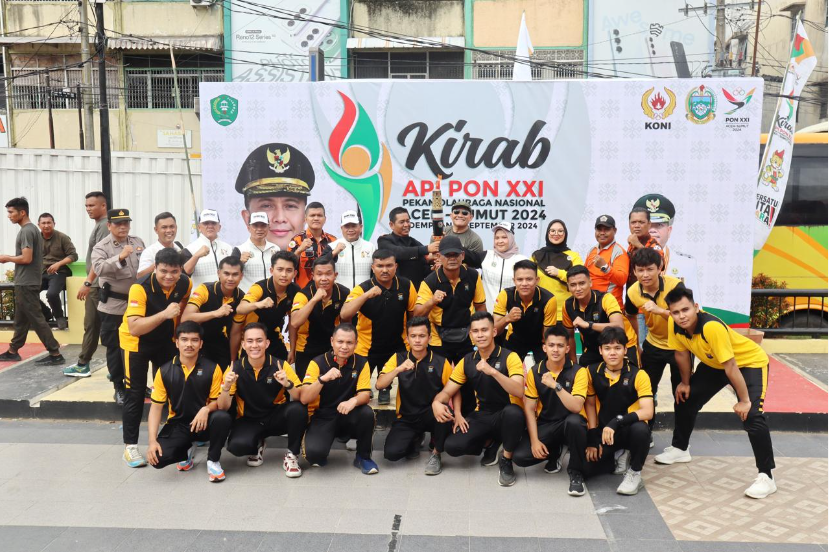 Polres PSP Bersama TNI dan Forkopimda Plus Sambut Kirab PON XXI Aceh-Sumut tahun 2024 